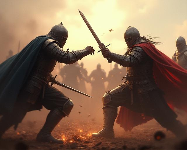 Battle Chronicles game cover featuring intense medieval fantasy battle scene