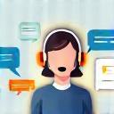 Live game support icon with headset and chat bubbles